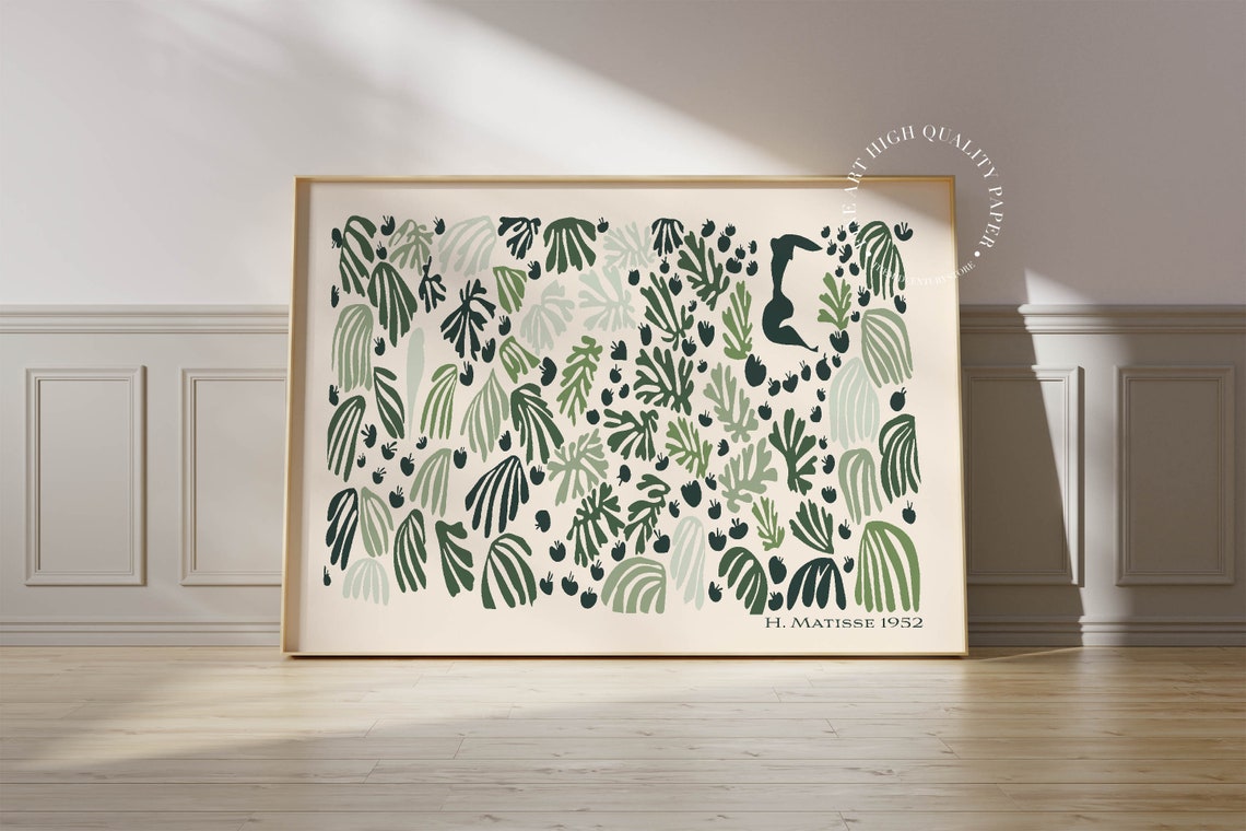 Henri Matisse Green Leaf Pattern 1952 Botanical Cutout Poster