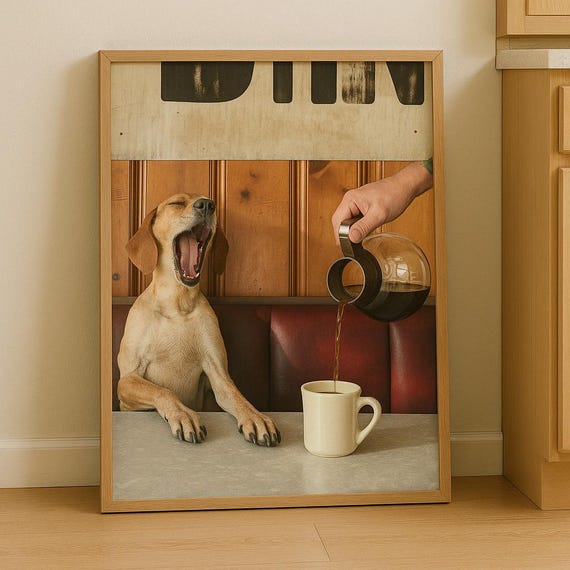 Coffee Poster Kitchen Minimalist Wall Art Print Retro Cafe Decor Barista Gift Daily Modern