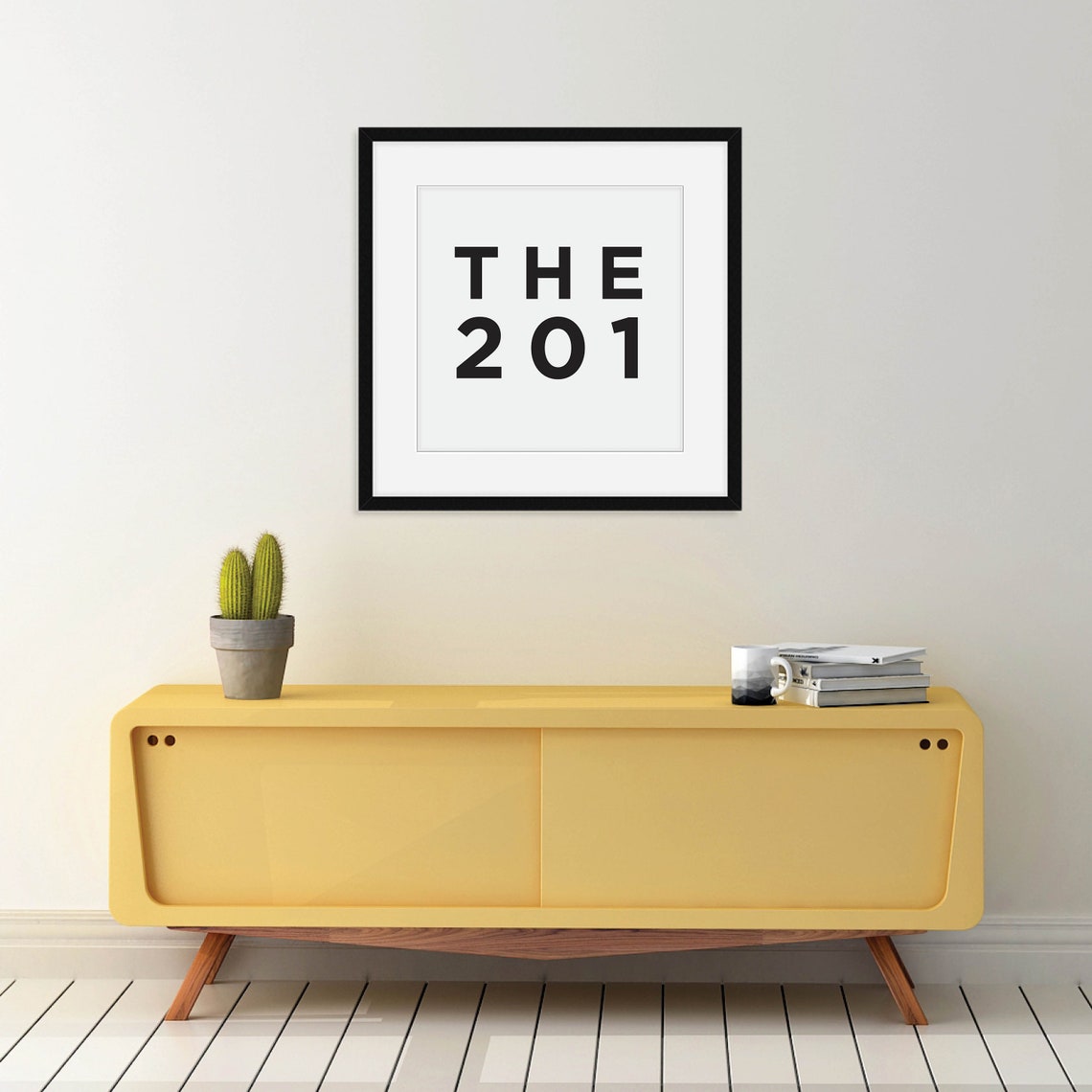 Bold Area Code Typography Black White Minimalist Gallery Set Print - Image 4