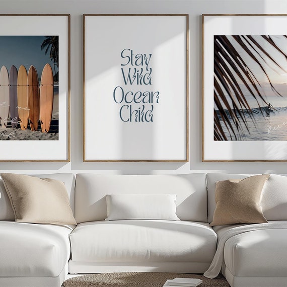 Surfboards In Hawaii Tropical Forest Landscape Surfing Ocean Print Beach Art Surfers Print Surf Wall Art Surfboard Art