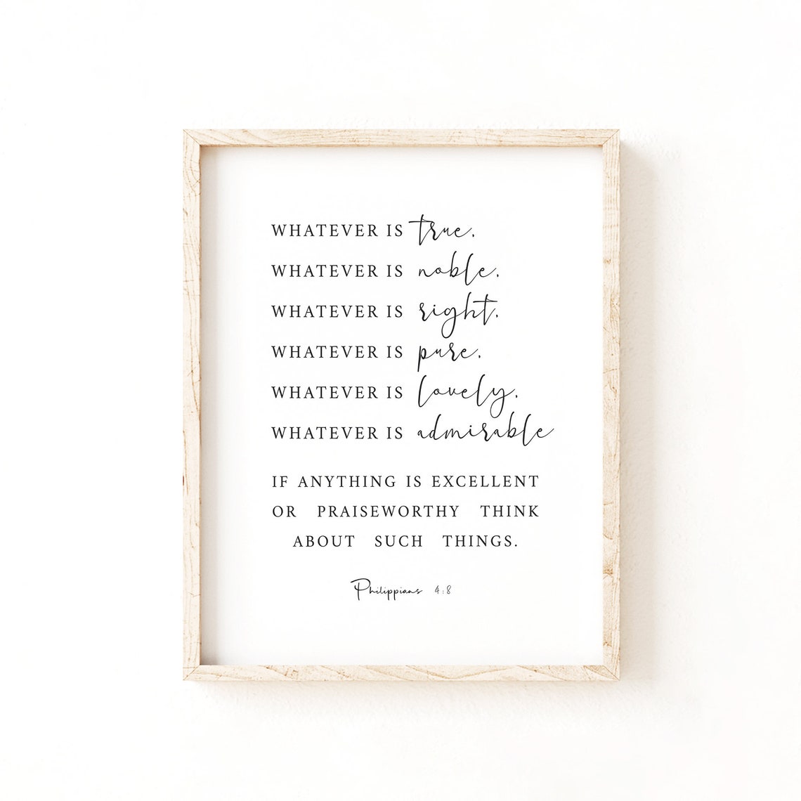 Philippians 48 Bible Verse Print Baptism Gift Modern Scripture Wall Art Bible Verse Sign Christian Wall Decor Christian Quote - Image 3