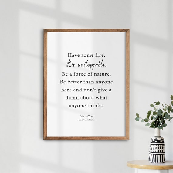 Grey's Anatomy Cristina Yang Quote Art Print
