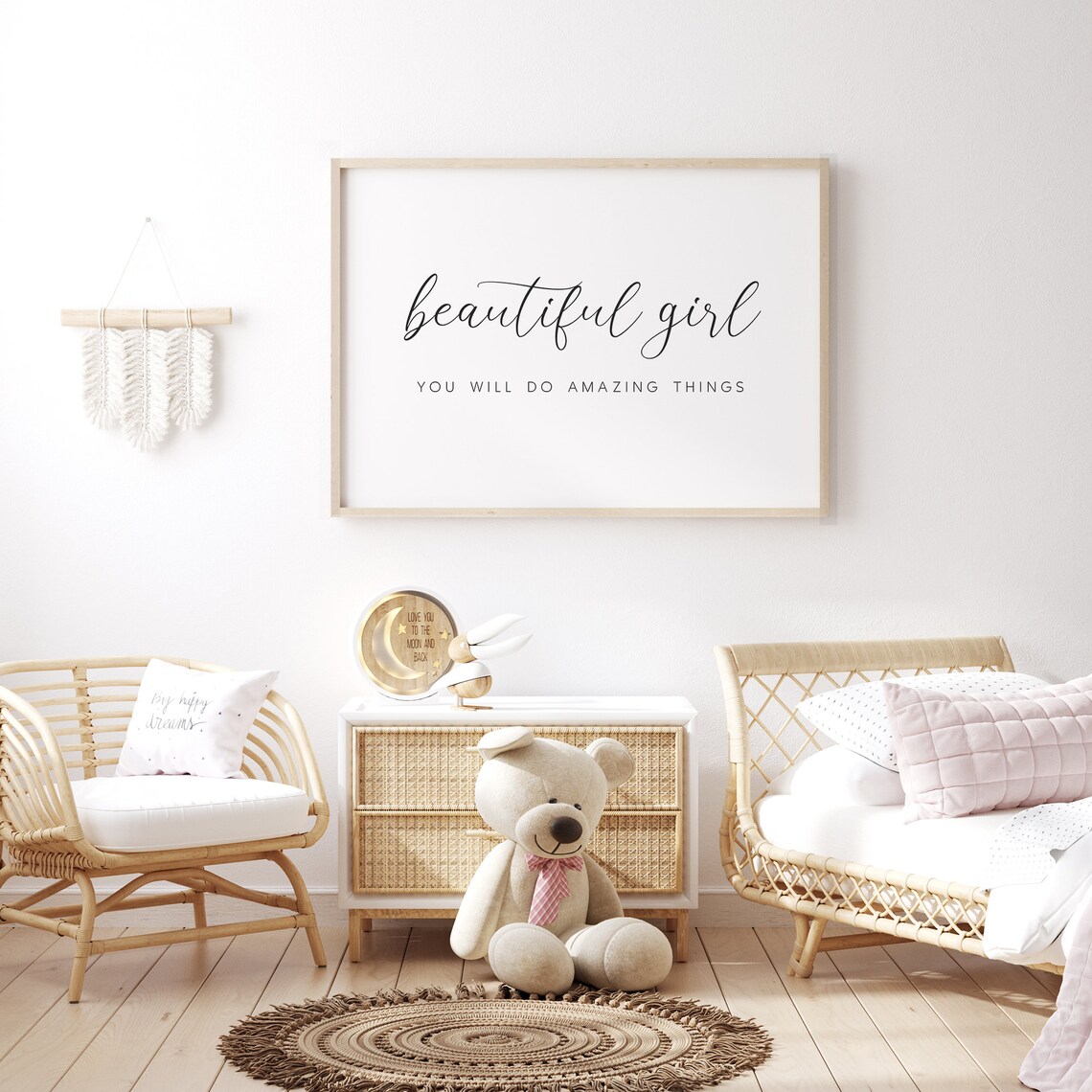 Beautiful Girl Nursery Quote Art Print, Baby Girl Gift - Image 3