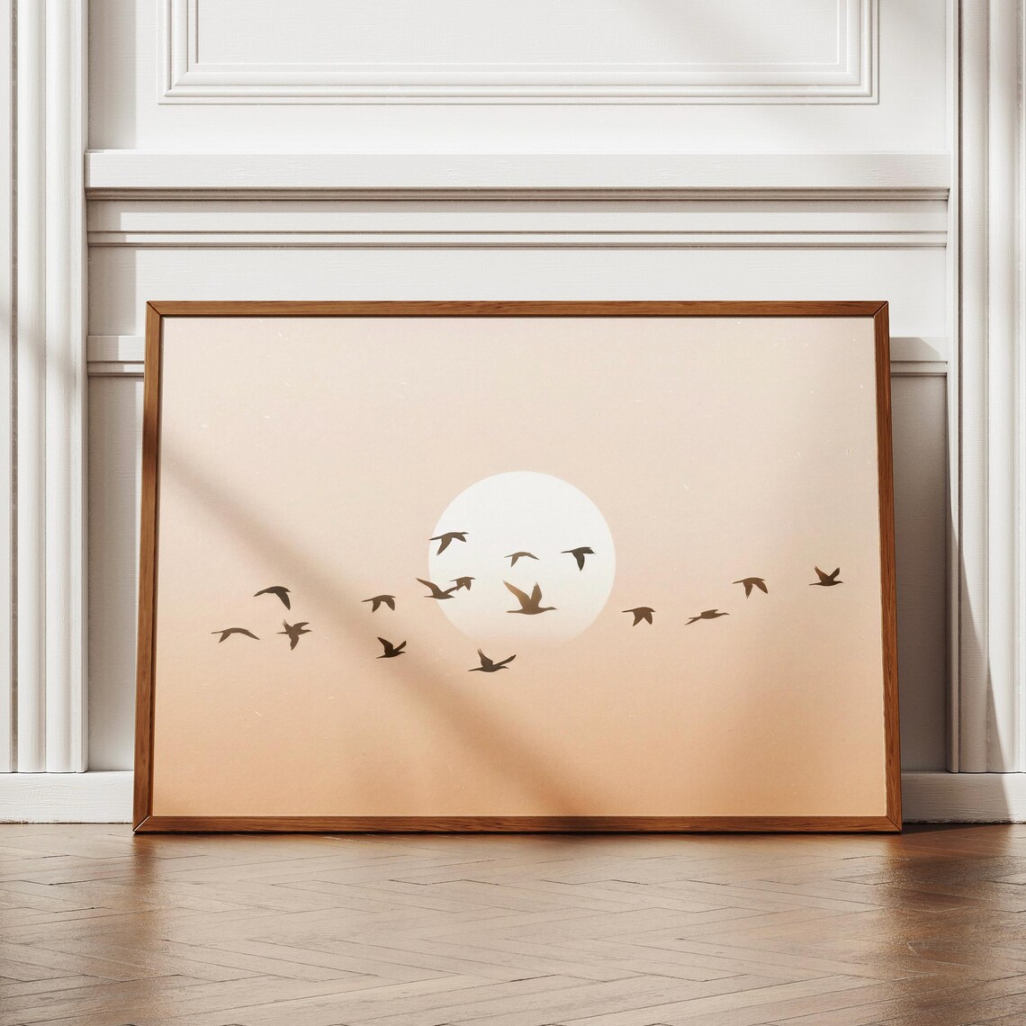 Minimalist Bird Silhouette Flying Poster Print