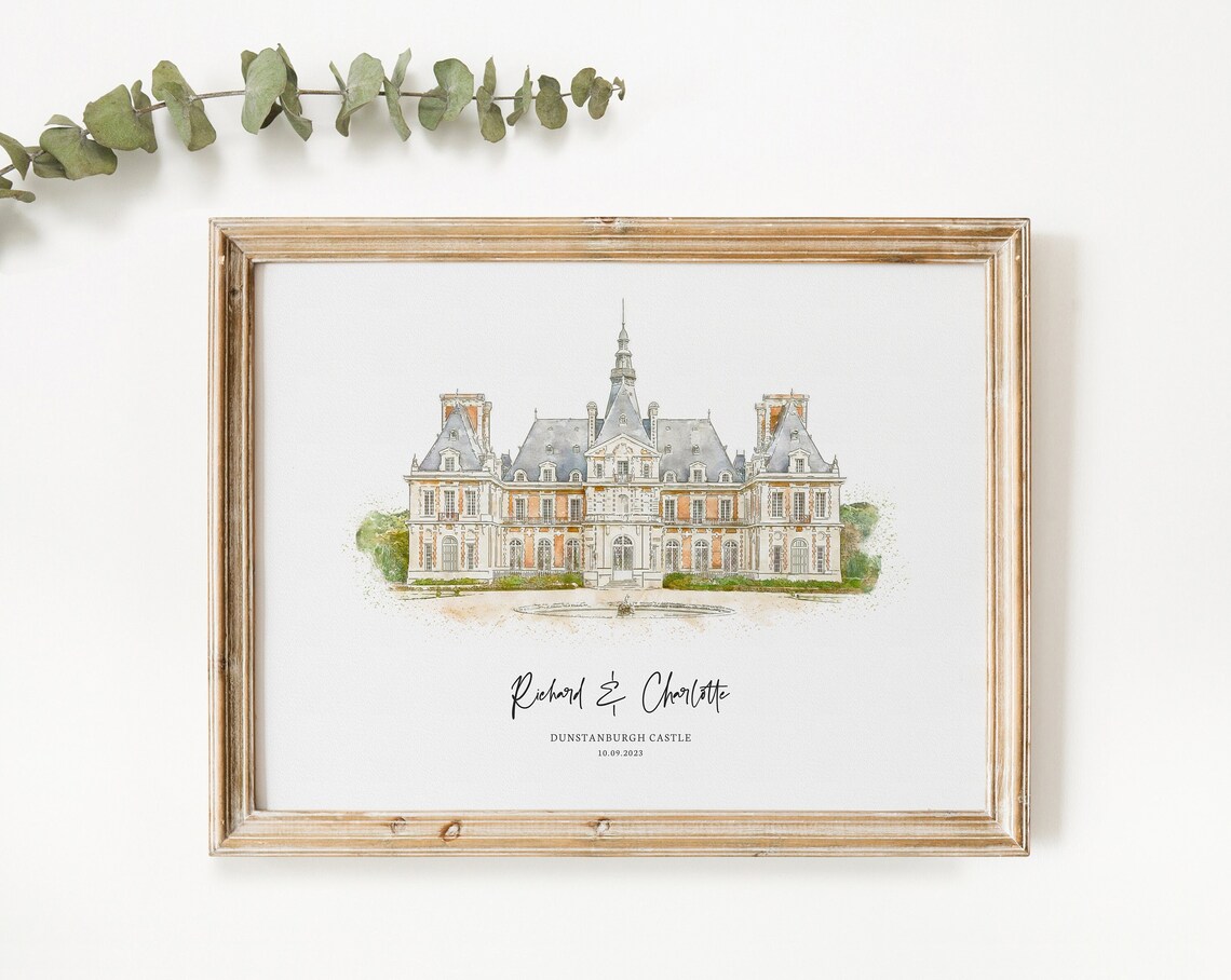 Wedding Venue Personalised Venue Sketch Art Print