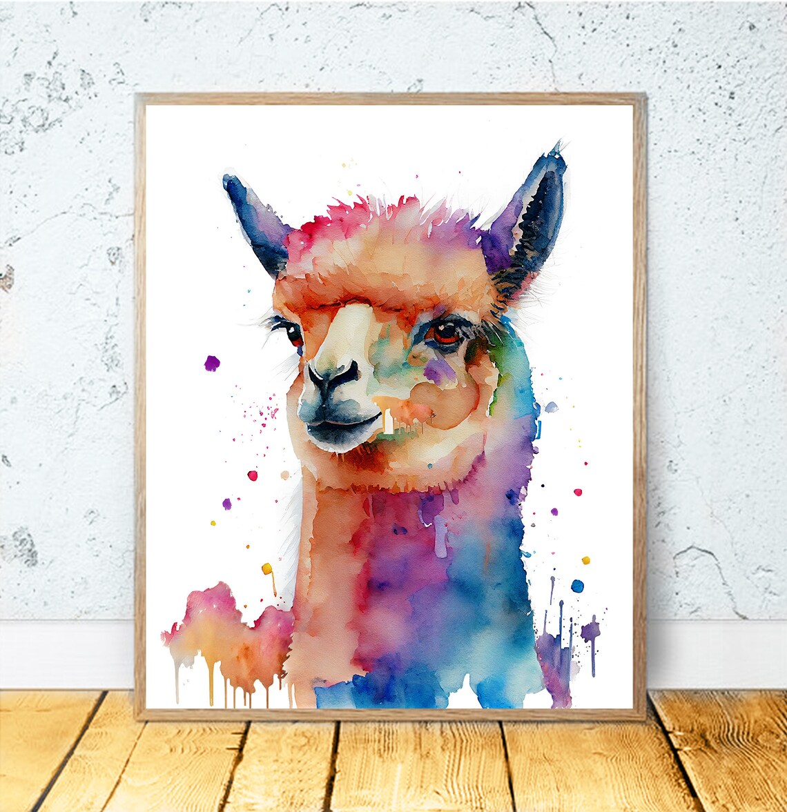 Llama Watercolor Art Print, Animal Nursery Decor