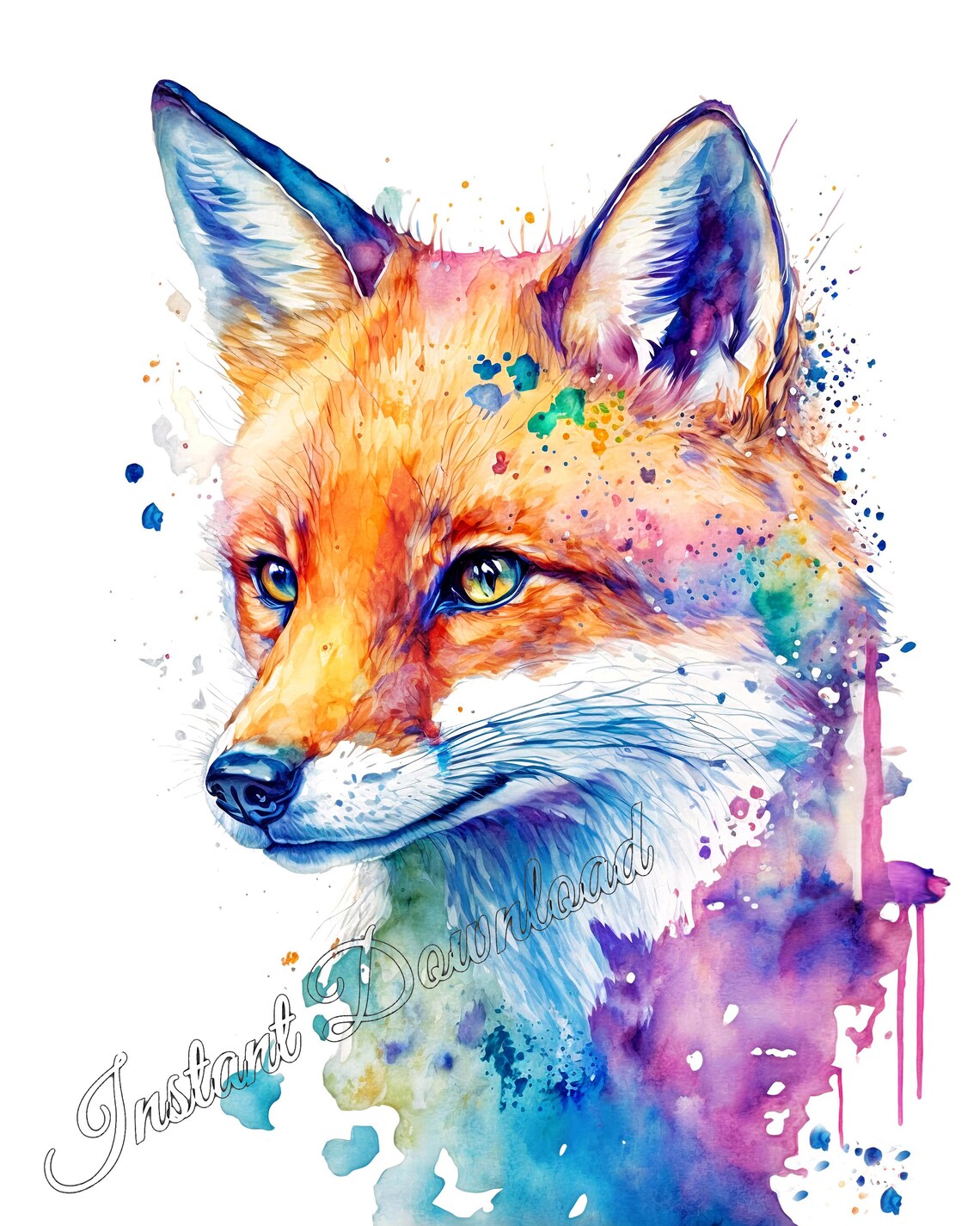 Fox Watercolor Art Print, Animal Decor for Walls - Image 2