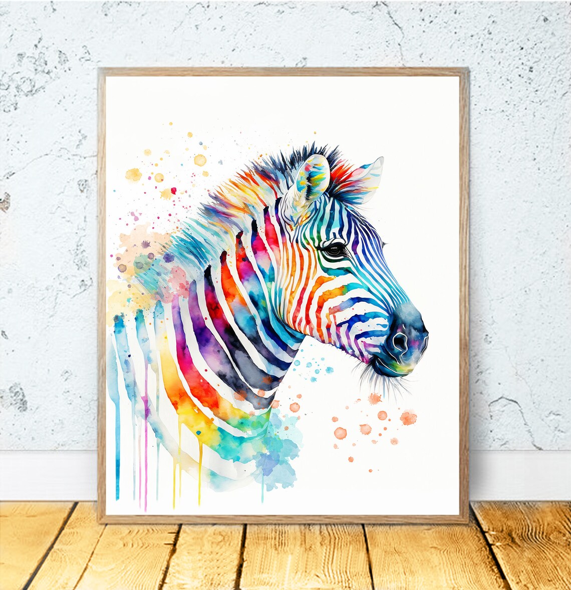 Watercolor Zebra Art Print, Safari Animal Decor