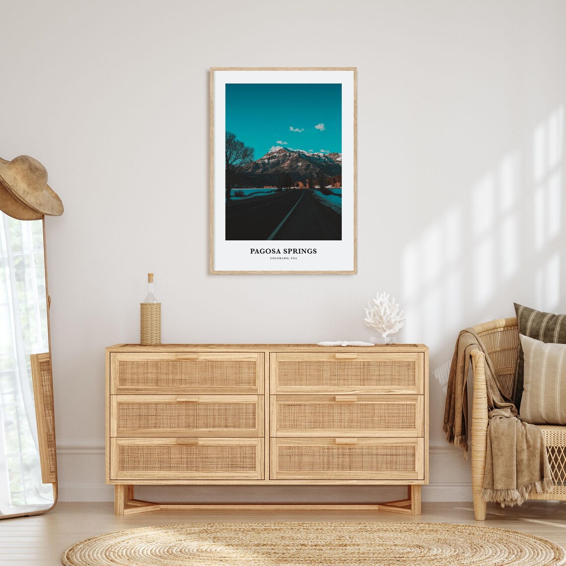 Pagosa Springs Colorado Winter Road Snowy Mountain Scene Poster - Image 2