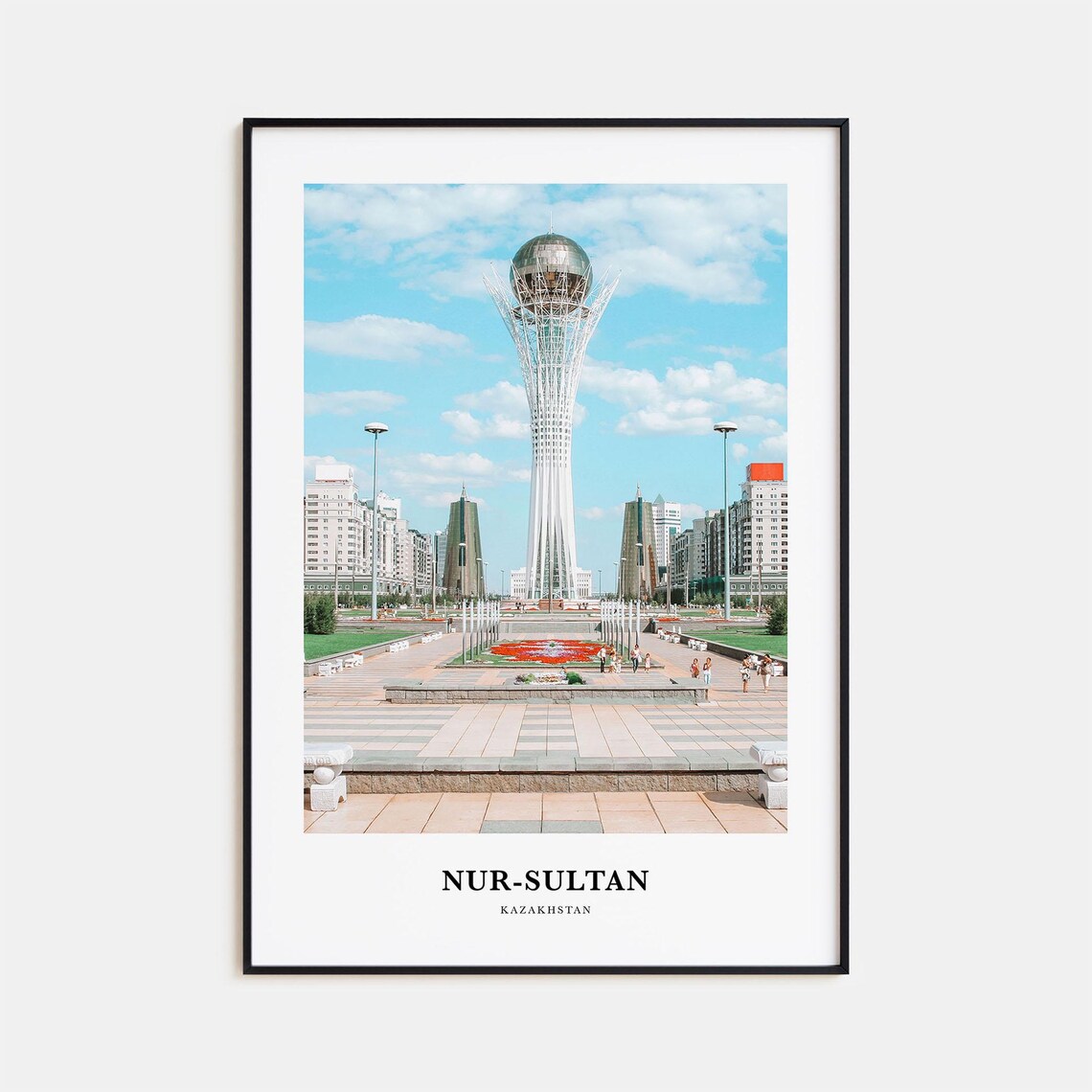 Nur-Sultan Kazakhstan Bayterek Tower Plaza City Photography Poster