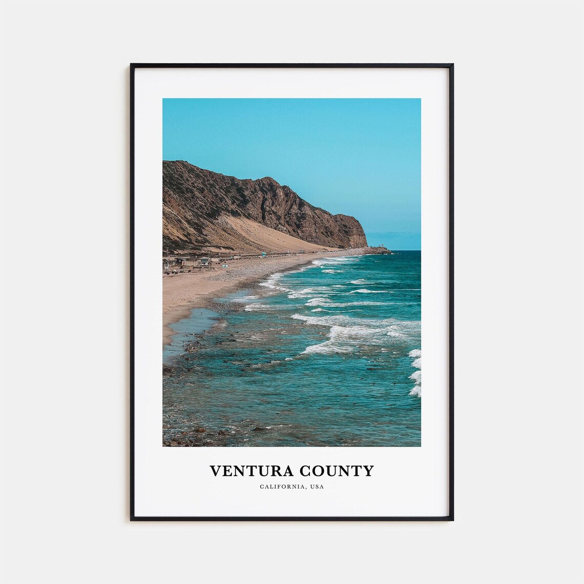 Ventura County Travel Poster, California Map Art