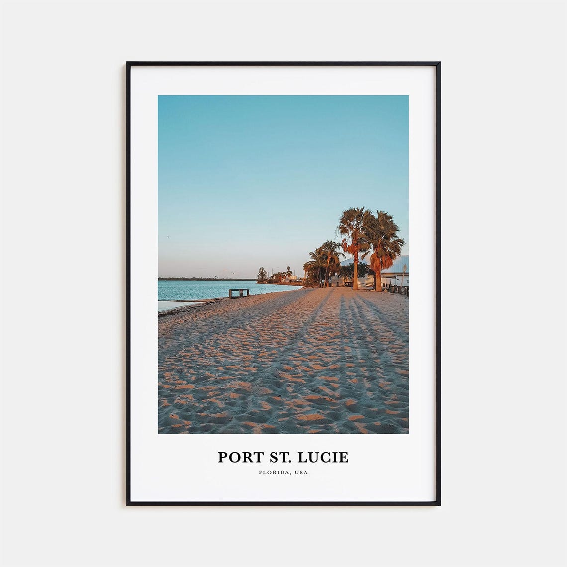 Port St Lucie Florida Beach Palm Trees Turquoise Water Photo Poster