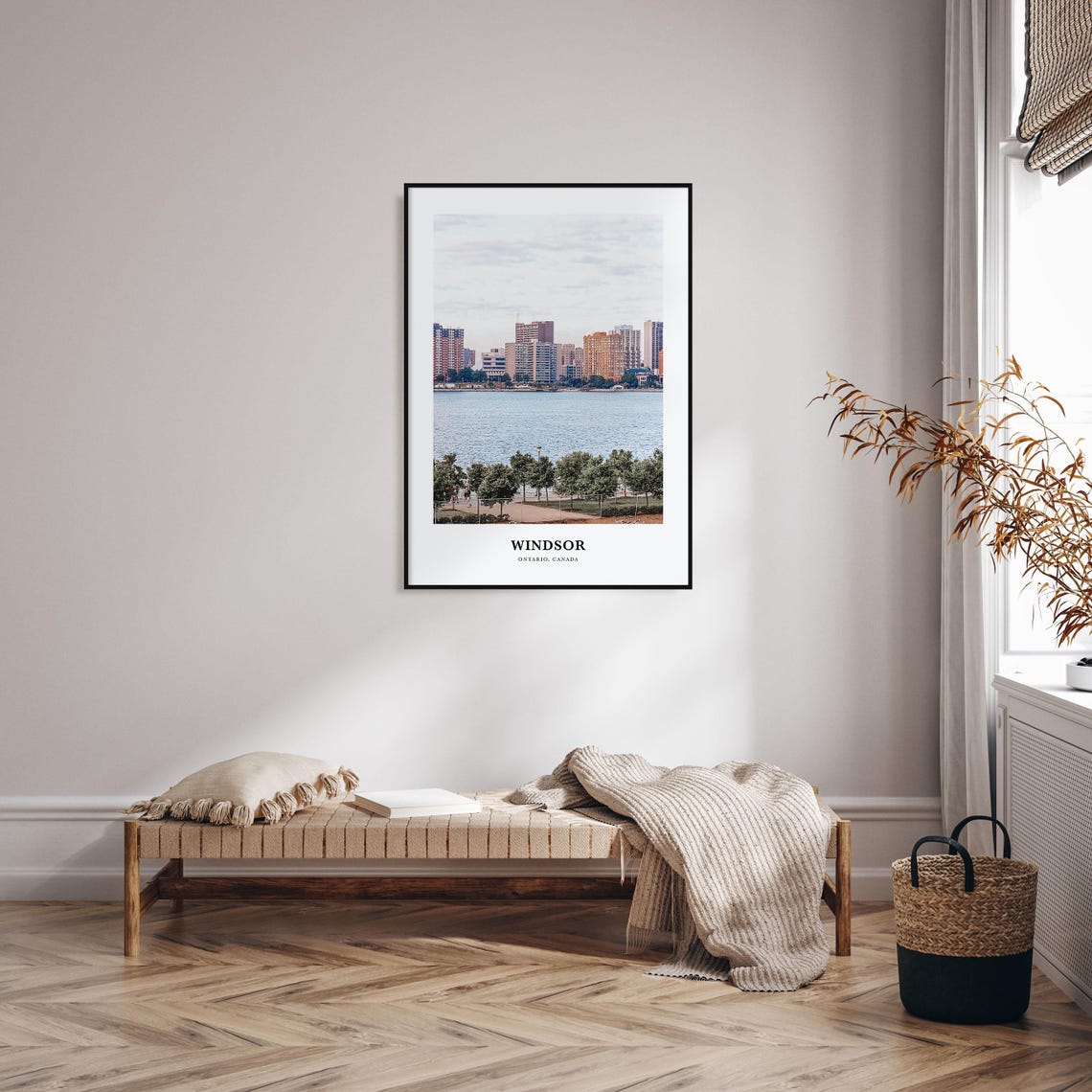 Windsor Ontario Waterfront Skyline Detroit River City View Poster - Image 3