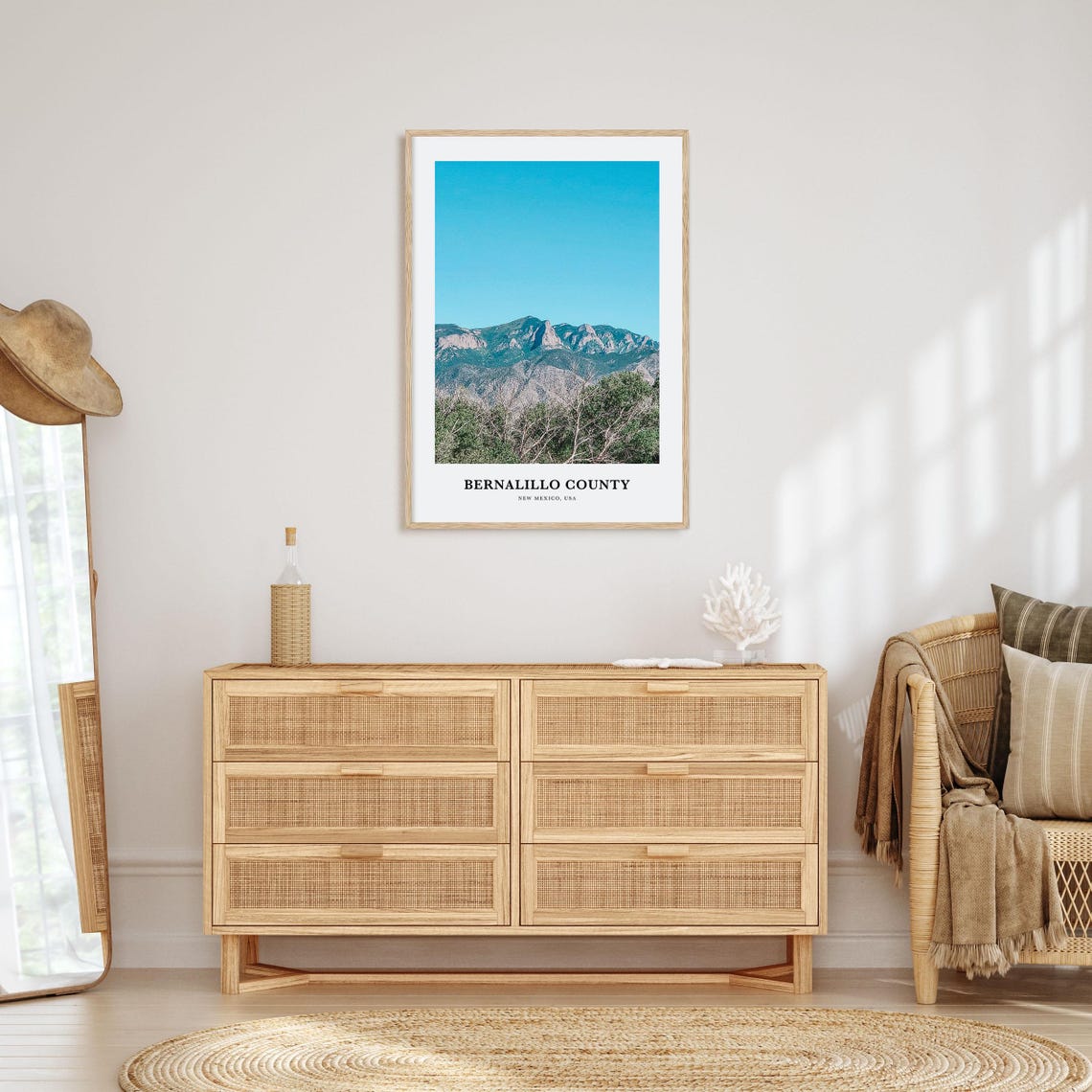 Bernalillo County New Mexico Desert Mountains Minimalist Travel Poster - Image 2