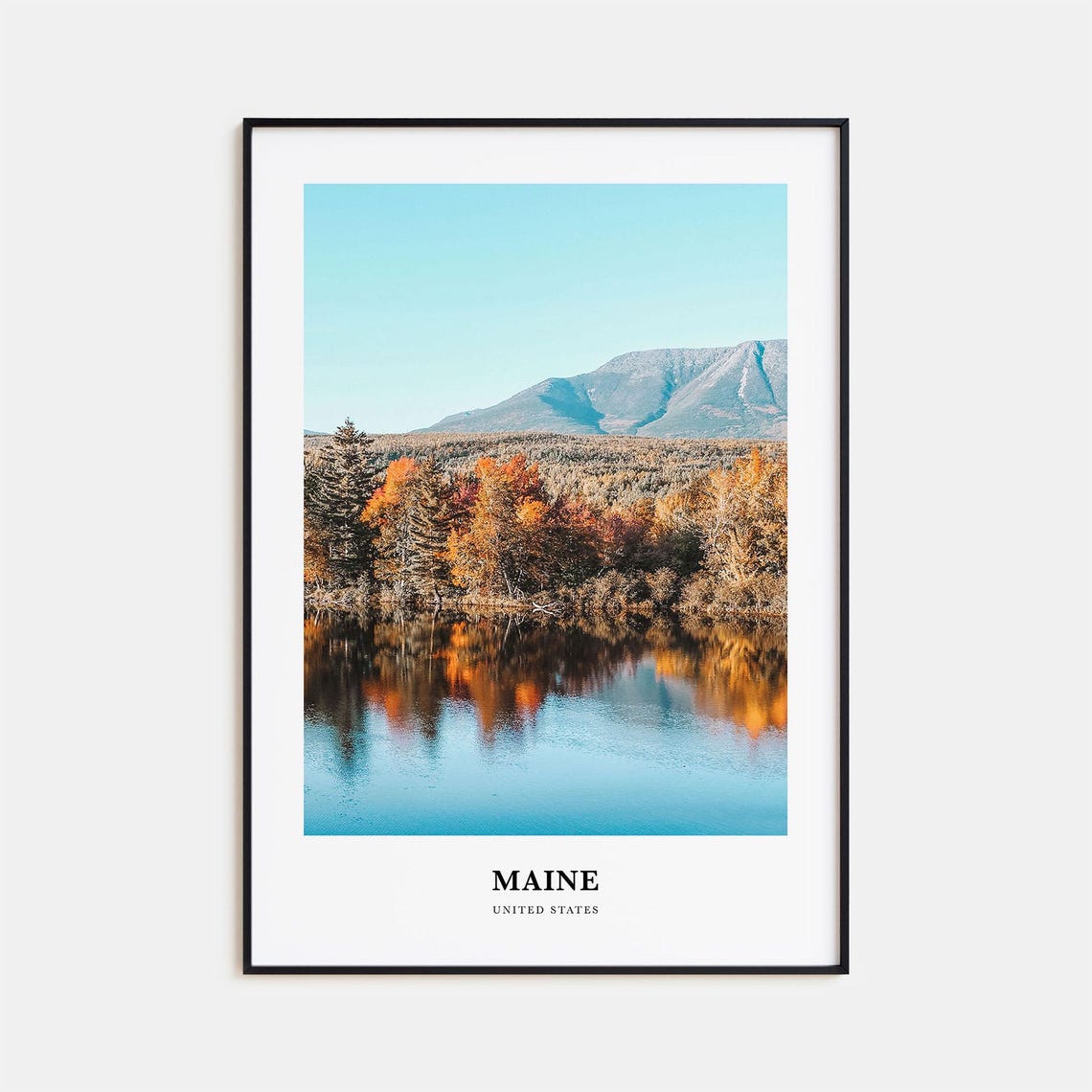 Maine Print No 2 Maine Photo Poster Maine Travel Wall Art Maine Map Print Maine Photography Print Maine Wall Dcor United States