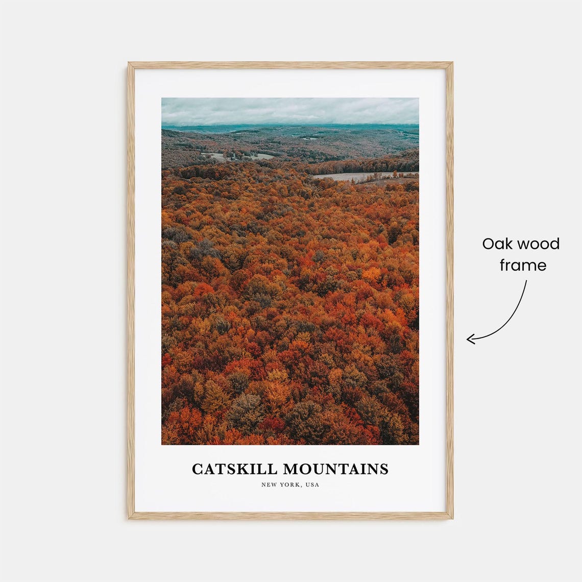 Catskill Mountains Autumn Foliage Aerial Forest Travel Poster - Image 3