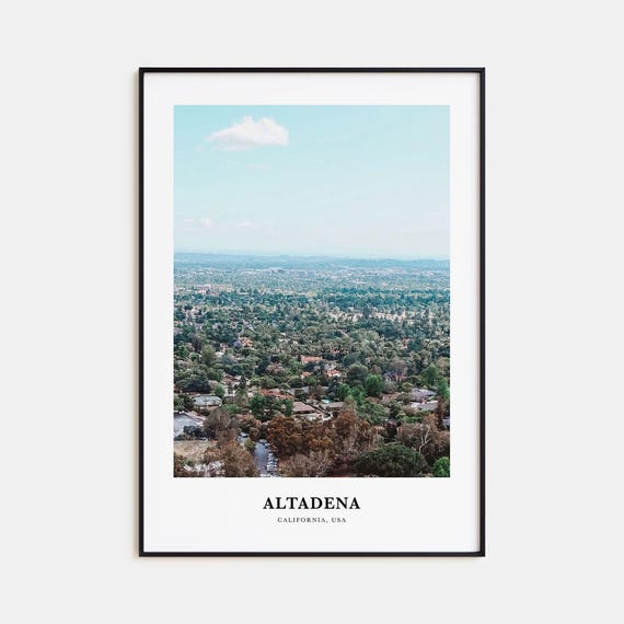 Altadena Travel Poster, California Map Wall Art