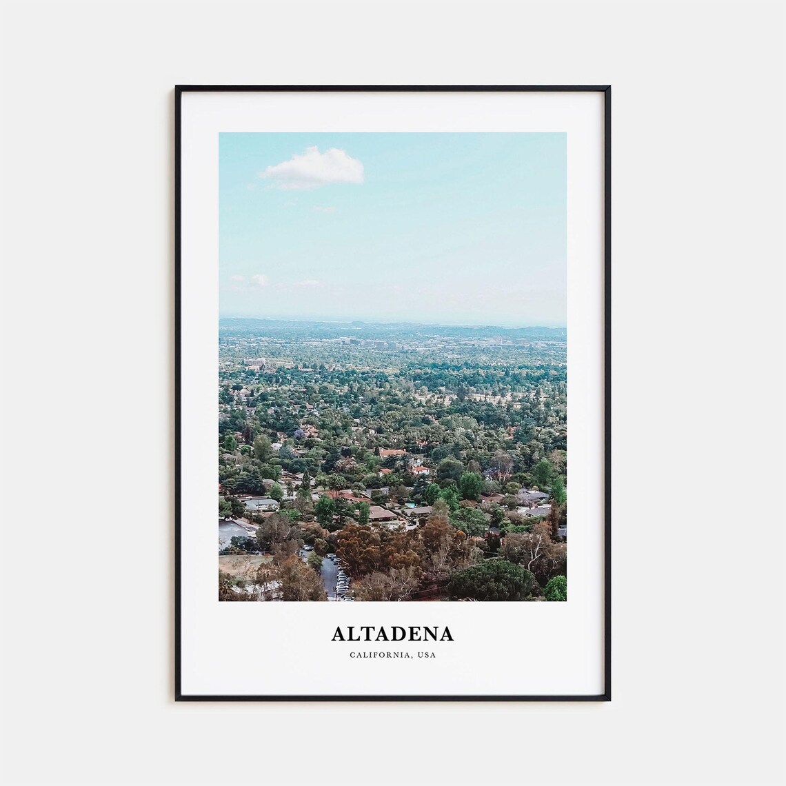 Altadena Travel Poster, California Map Wall Art
