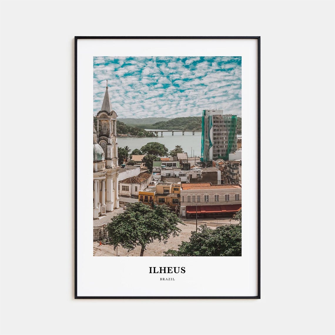 Ilheus Brazil Colonial Church River Old Town Travel Photo Poster