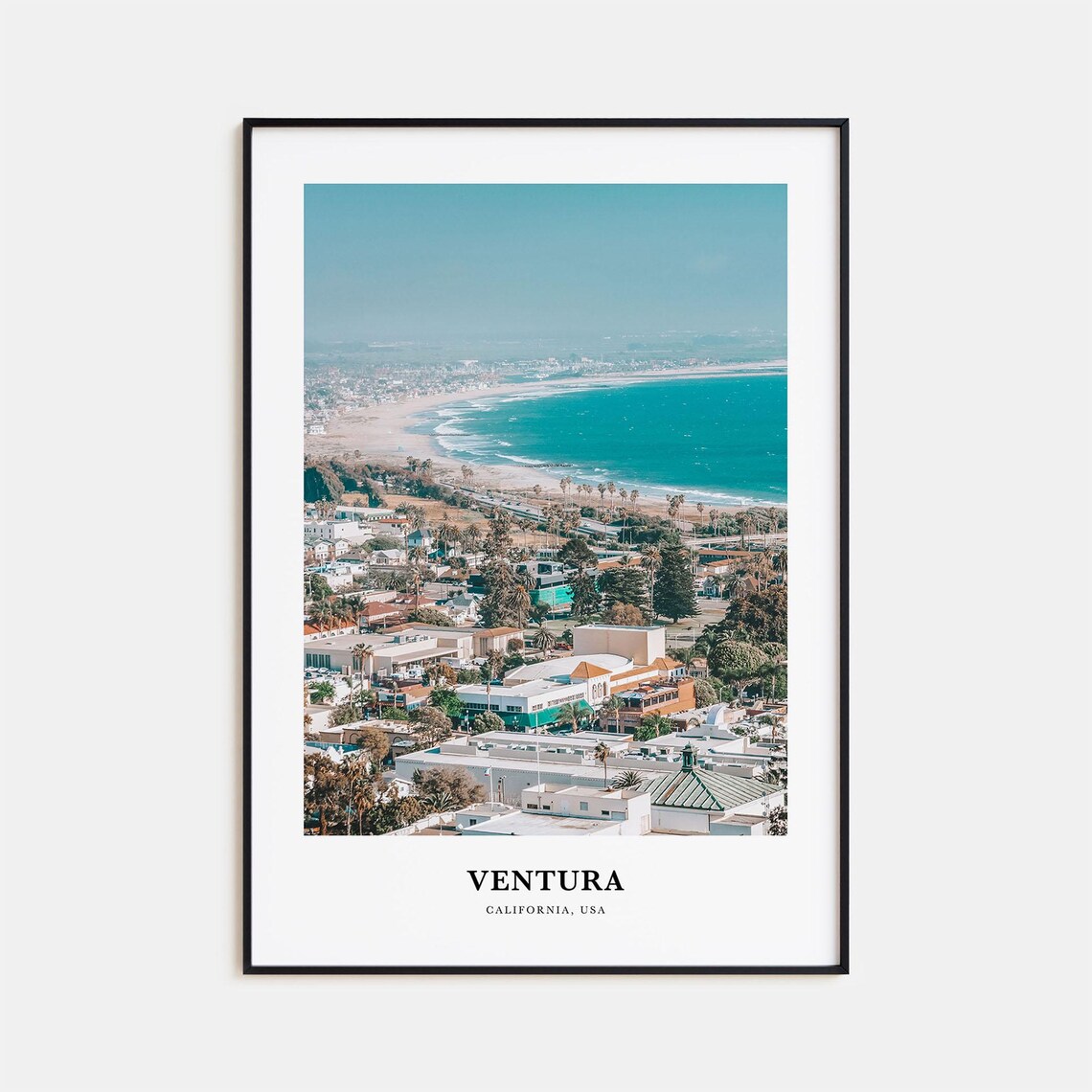 Ventura California Travel Map Wall Art Print