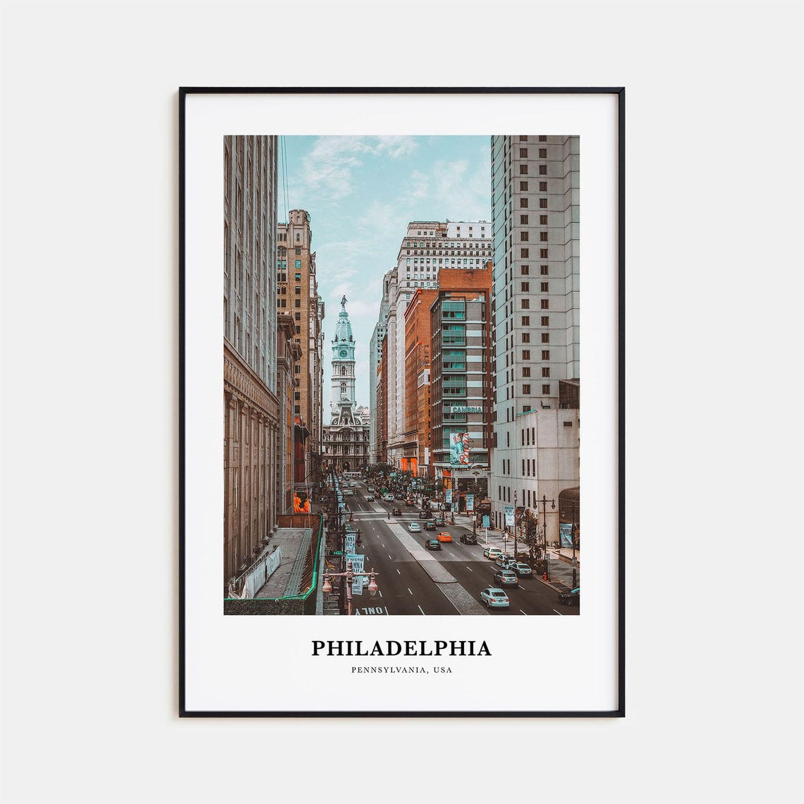 Philadelphia Broad Street City Hall Urban Canyon Skyline Poster