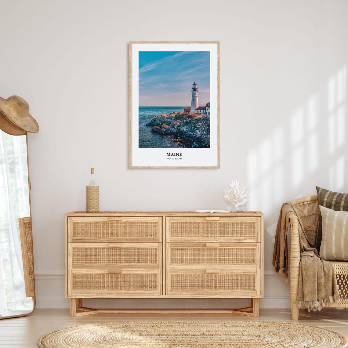 Maine Print No 1 Maine Photo Poster Maine Travel Wall Art Maine Map Print Maine Photography Print Maine Wall Dcor United States - Image 2