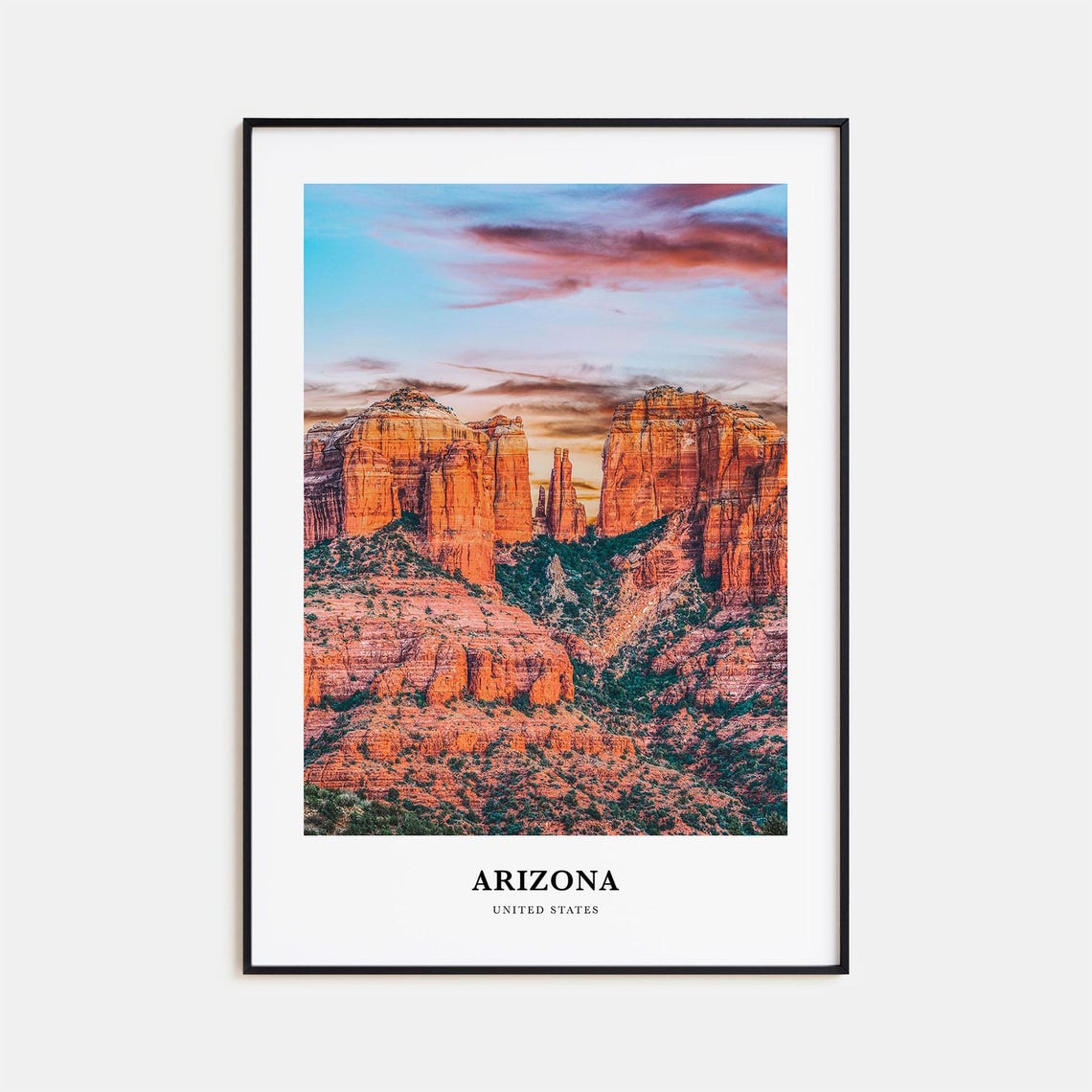 Arizona Print No 2 Arizona Photo Poster Arizona Travel Wall Art Arizona Map Print Arizona Photography Arizona Dcor United States