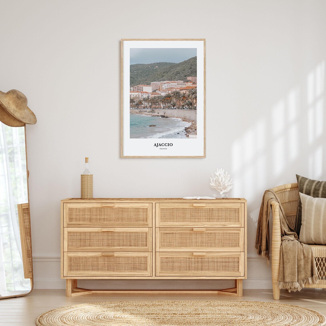 Ajaccio France Beach Palm Promenade Mountain Photography Poster - Image 2