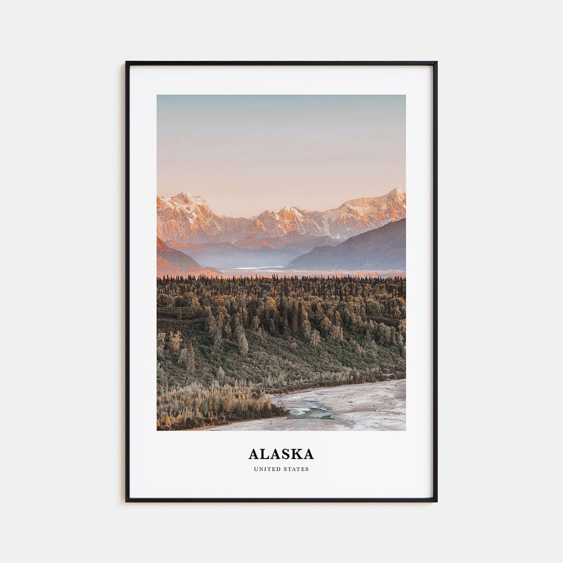 Alaska Mountain Sunrise Wilderness Photography Travel Poster USA