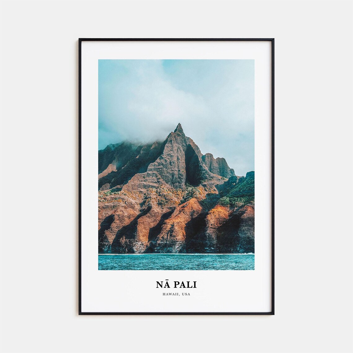 Na Pali Print No 2 Na Pali Photo Poster Na Pali Travel Wall Art Na Pali Map Print Na Pali Photography Na Pali Wall Dcor Hawaii Usa