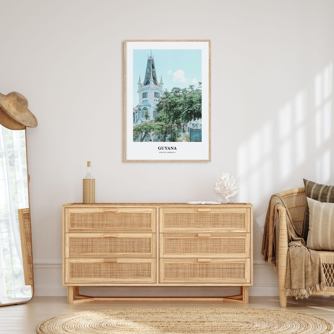 Guyana South America Colonial Cathedral Steeple Heritage Travel Poster - Image 2