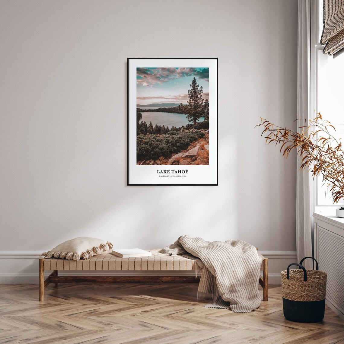 Lake Tahoe Travel Poster, California Nevada Map - Image 3