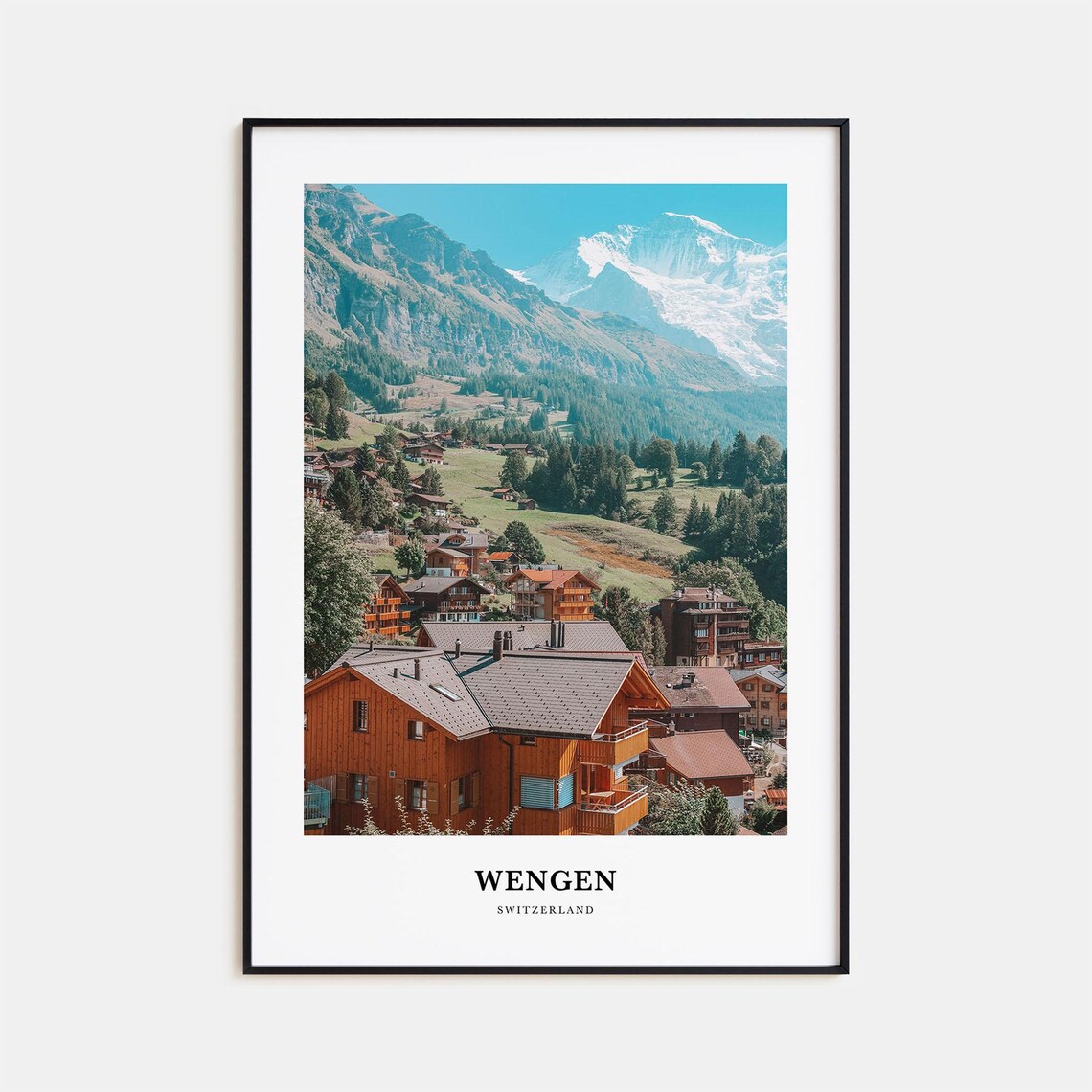 Wengen Travel Poster, Switzerland Wall Art Print