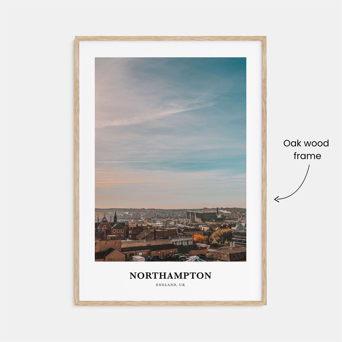 Northampton England Town Skyline Dusk Panoramic Photo Poster - Image 3