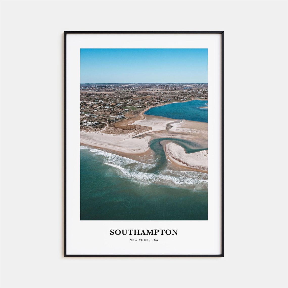 Southampton New York Aerial Coastline Inlet Photography Poster