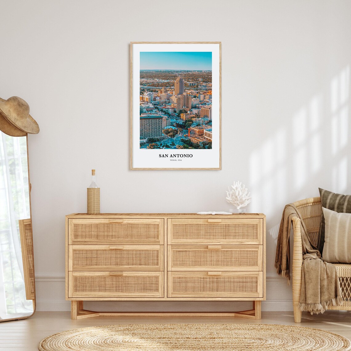 San Antonio Texas Downtown Skyline Golden Sunset Photo Poster - Image 2
