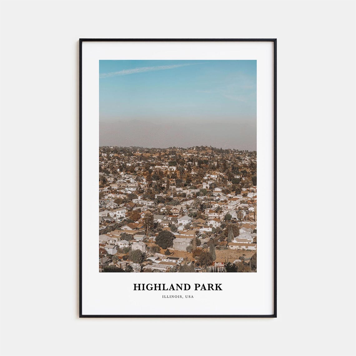 Highland Park Print Highland Park Photo Poster Highland Park Travel Wall Art Highland Park Map Print Highland Park Print Illinois Usa