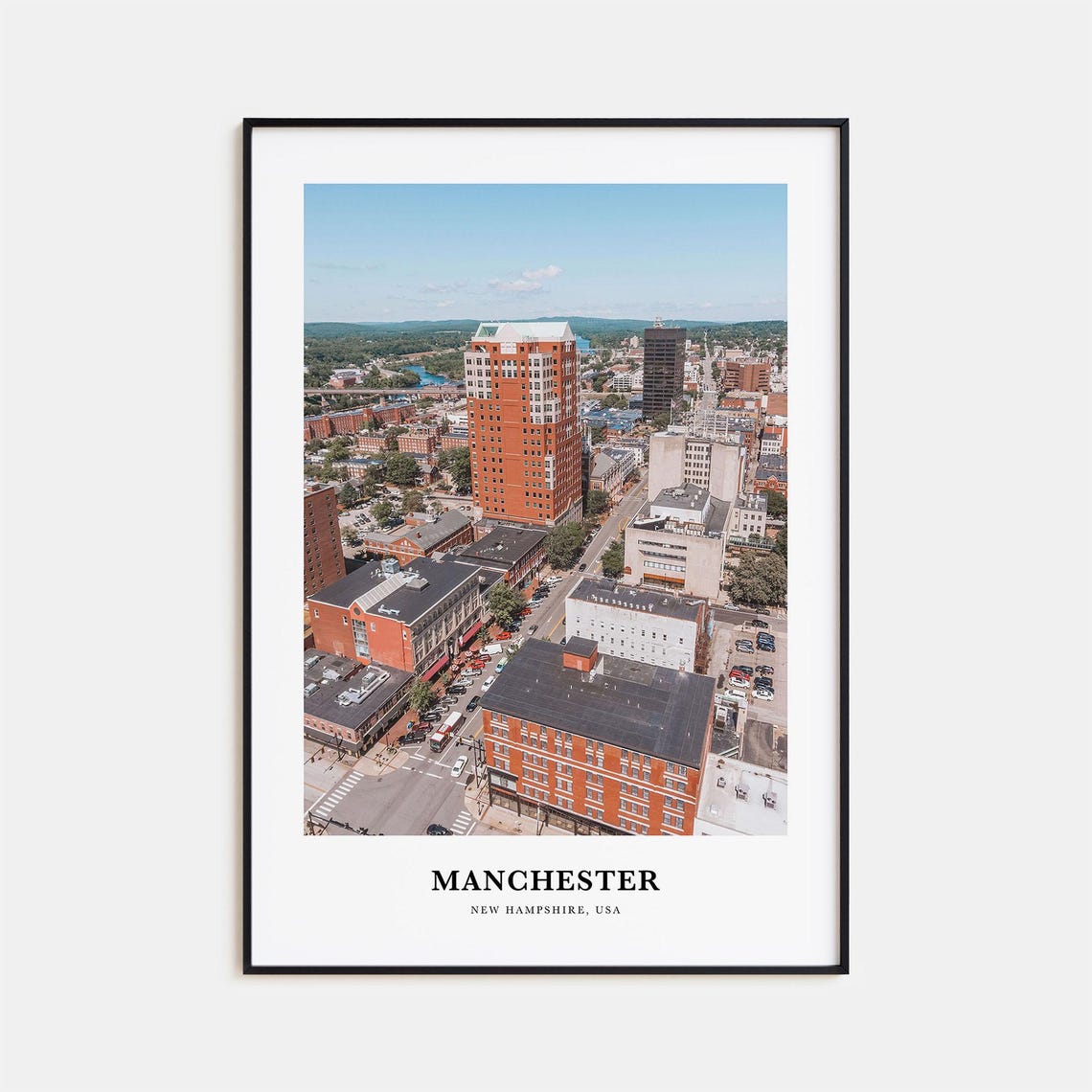 Manchester Print New Hampshire Manchester Photo Poster Manchester Travel Wall Art Manchester Map Print Manchester Photography Usa