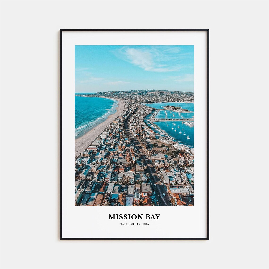 Mission Bay California Aerial Harbor Beach Neighborhood Poster
