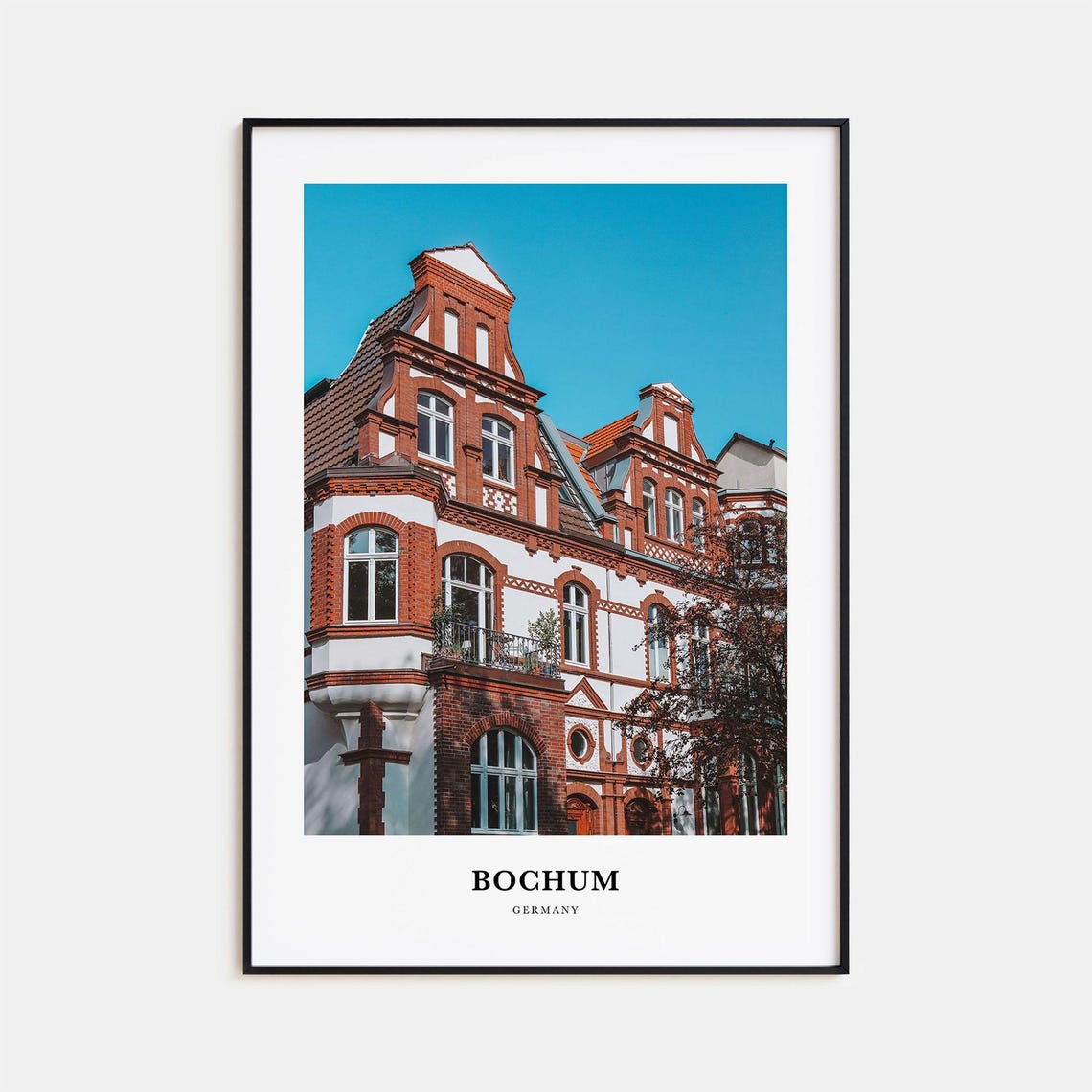 Bochum Germany Old Historic Brick Townhouse Facade Photo Poster