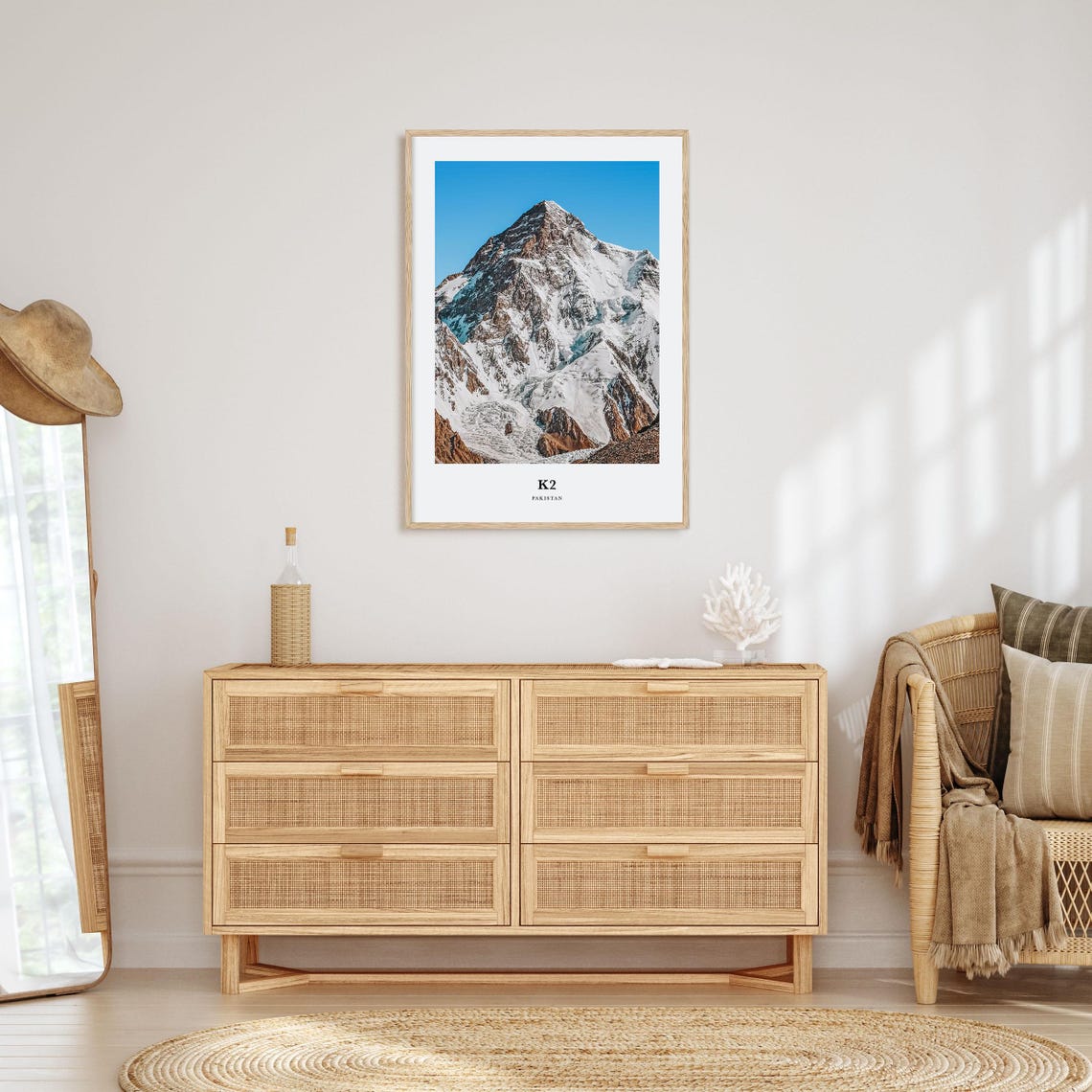 K2 Pakistan Snow Capped Summit Mountain Photography Travel Poster - Image 2