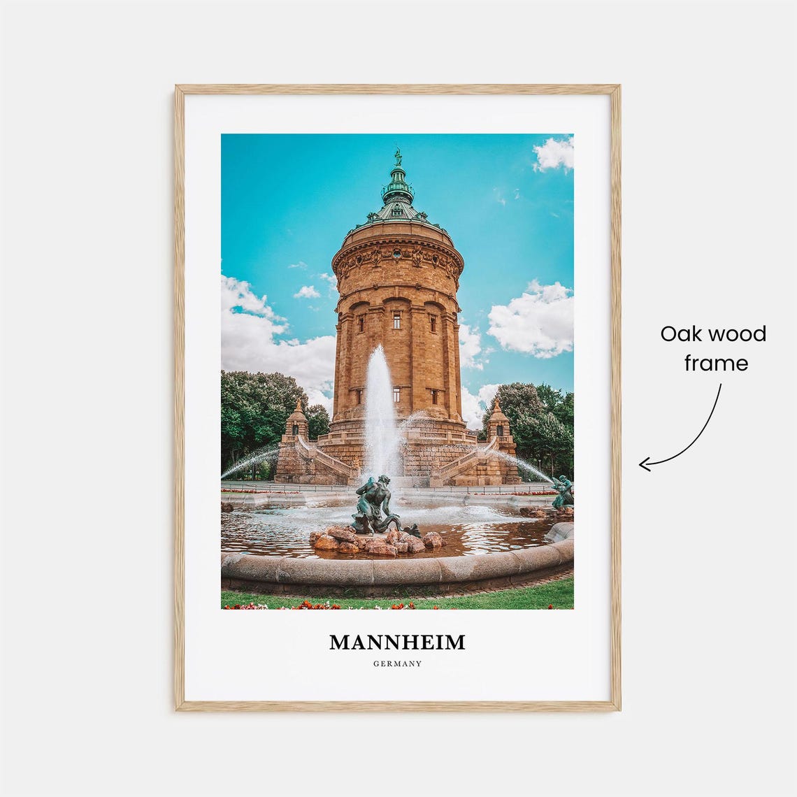 Mannheim Germany Wasserturm Water Tower Fountain Landmark Photo Poster - Image 3