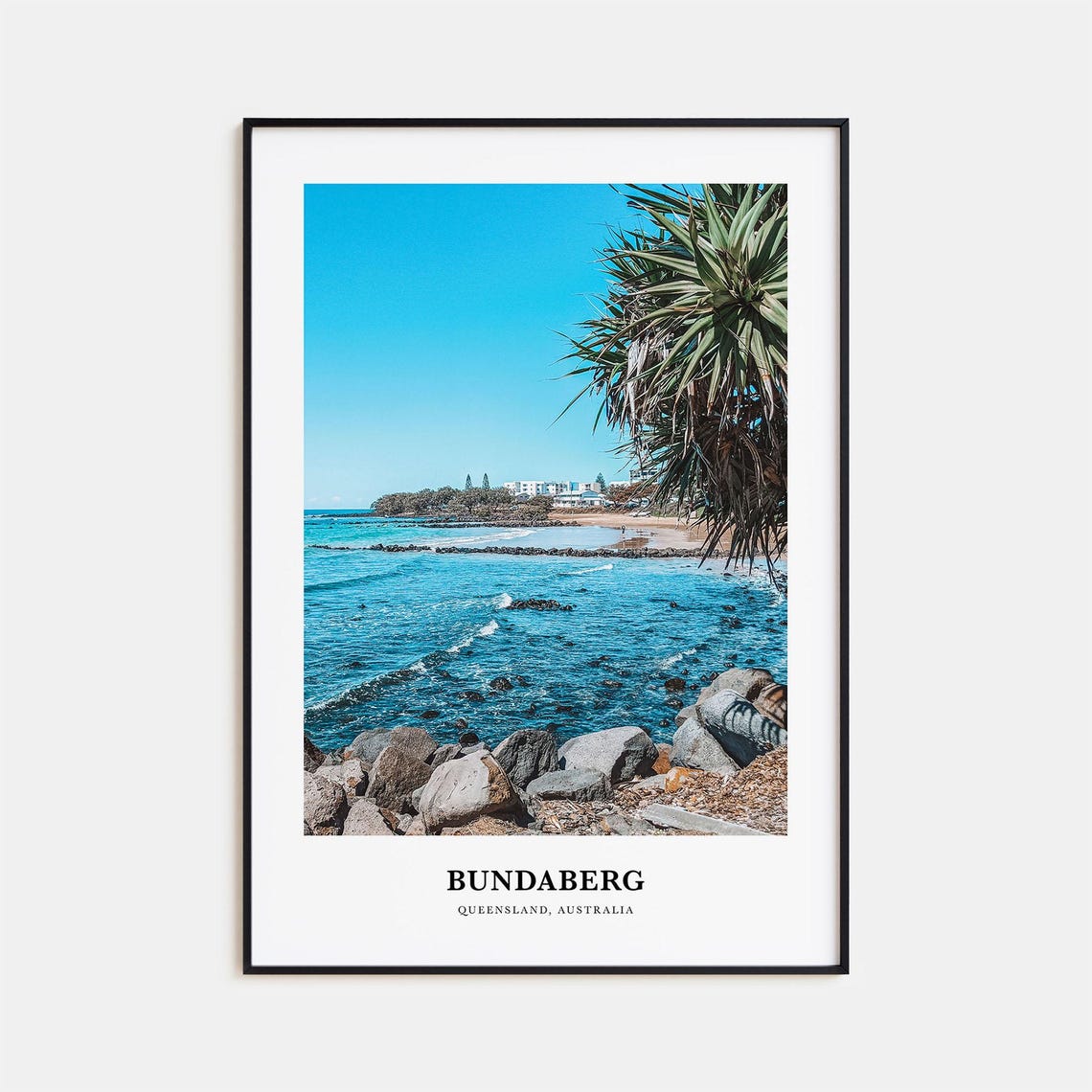 Bundaberg Queensland Rocky Pacific Coastline Tropical Beach Poster