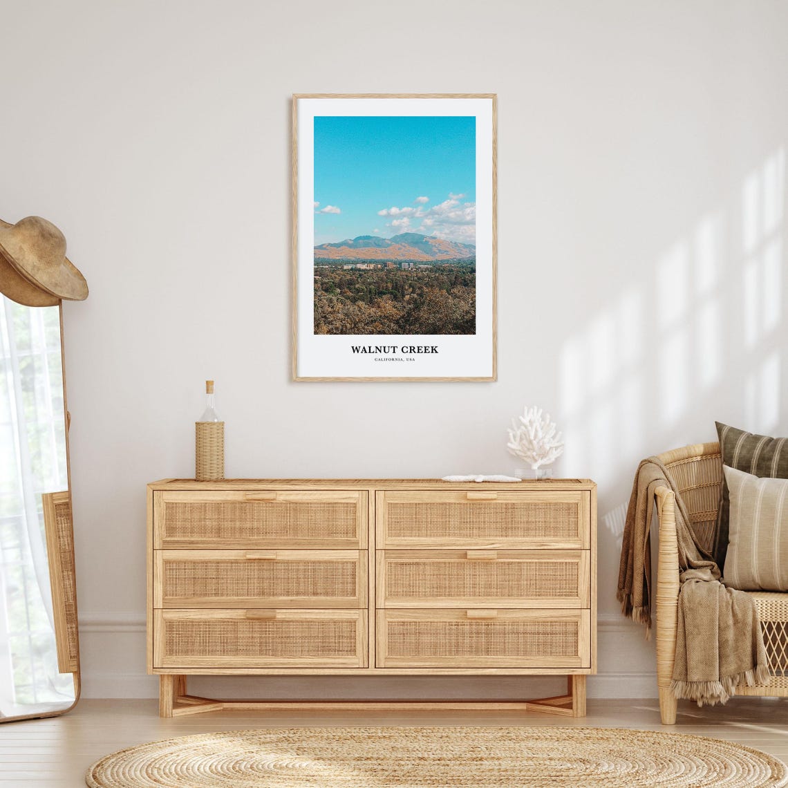 Walnut Creek Golden Hills City Skyline California View Poster - Image 2