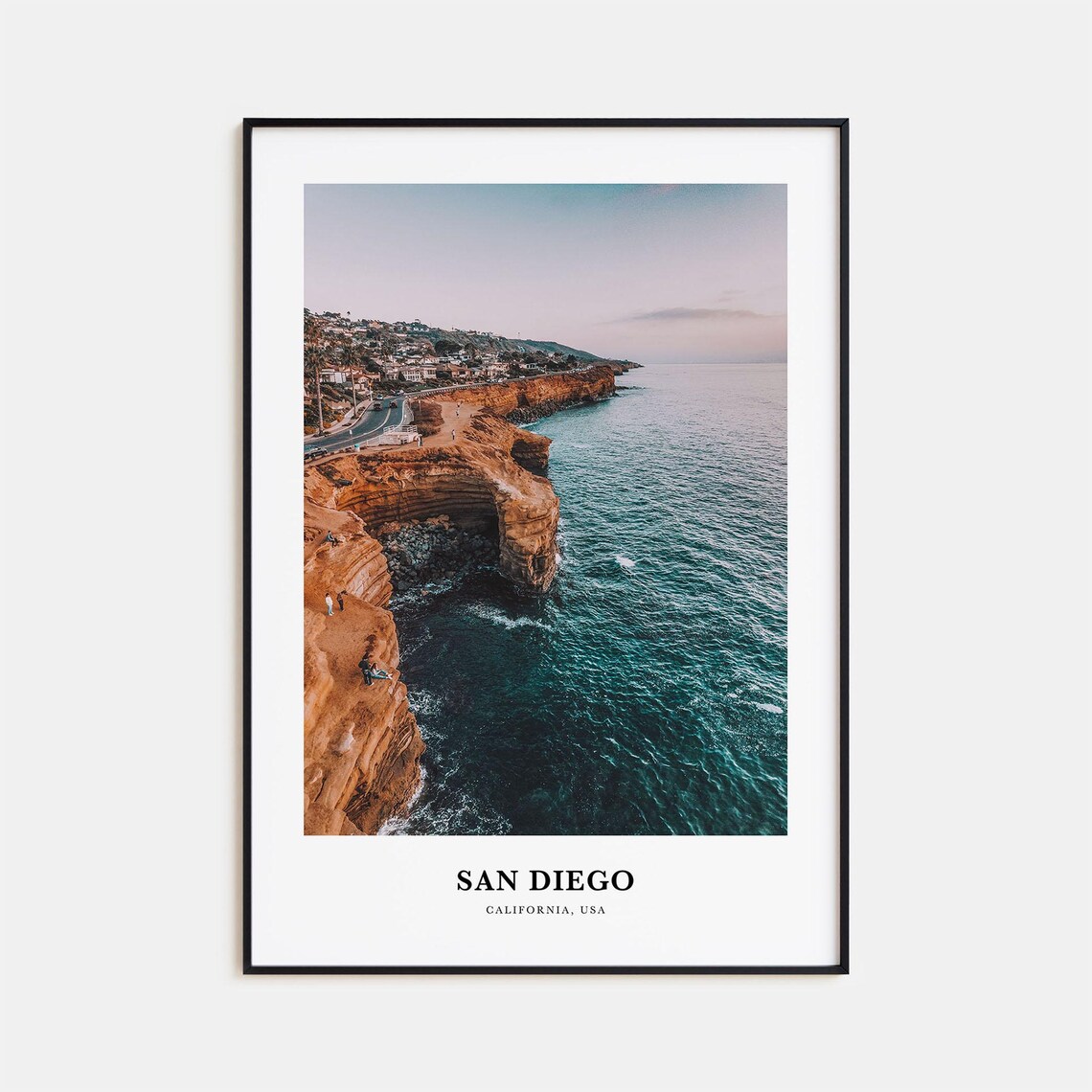 San Diego Travel Poster, California USA Map