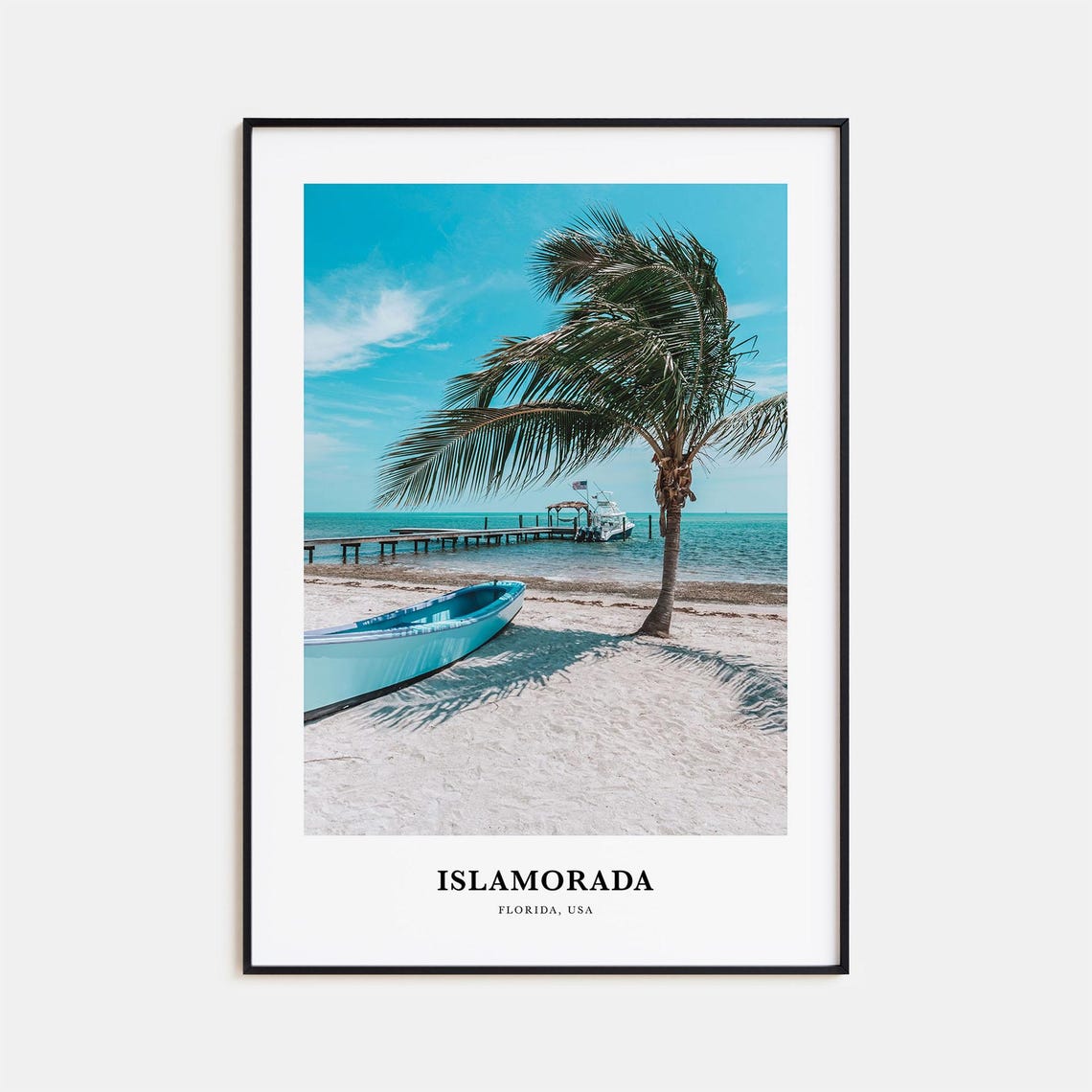 Islamorada Florida Tropical Beach Palm Pier Photography Travel Poster