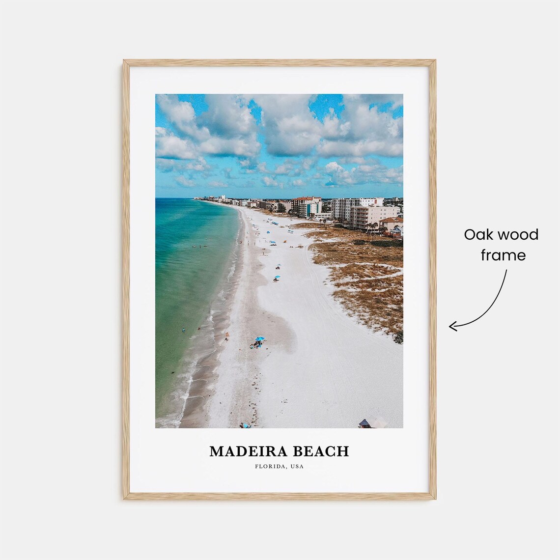 Madeira Beach Travel Map Art Print, Florida USA - Image 3