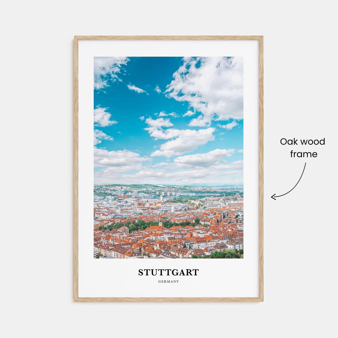 Stuttgart Germany City Panorama Red Roofs Skyline Photo Poster - Image 3