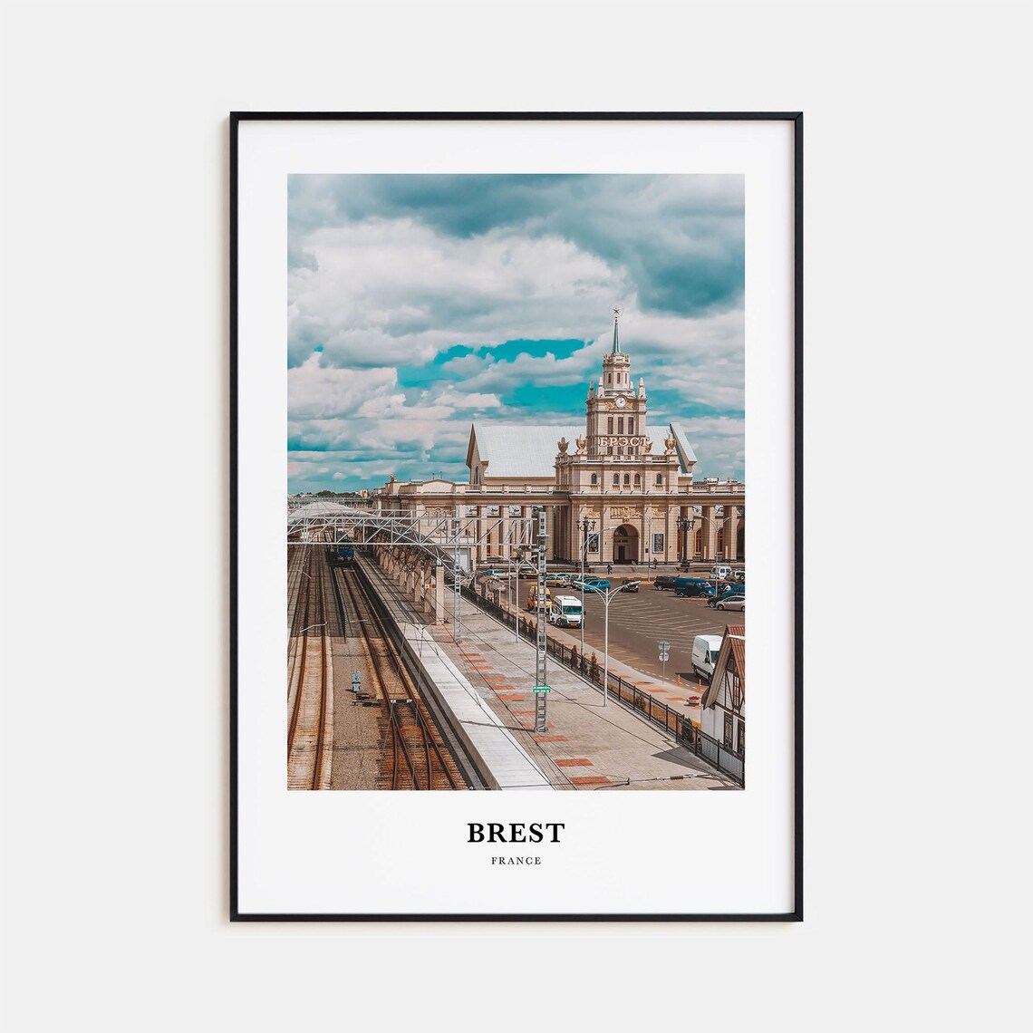 Brest France Historic Grand Railway Station Clock Tower Photo Poster