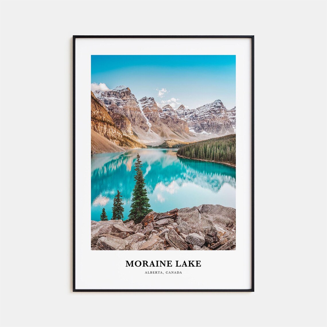 Moraine Lake Travel Poster, Alberta Canada Map